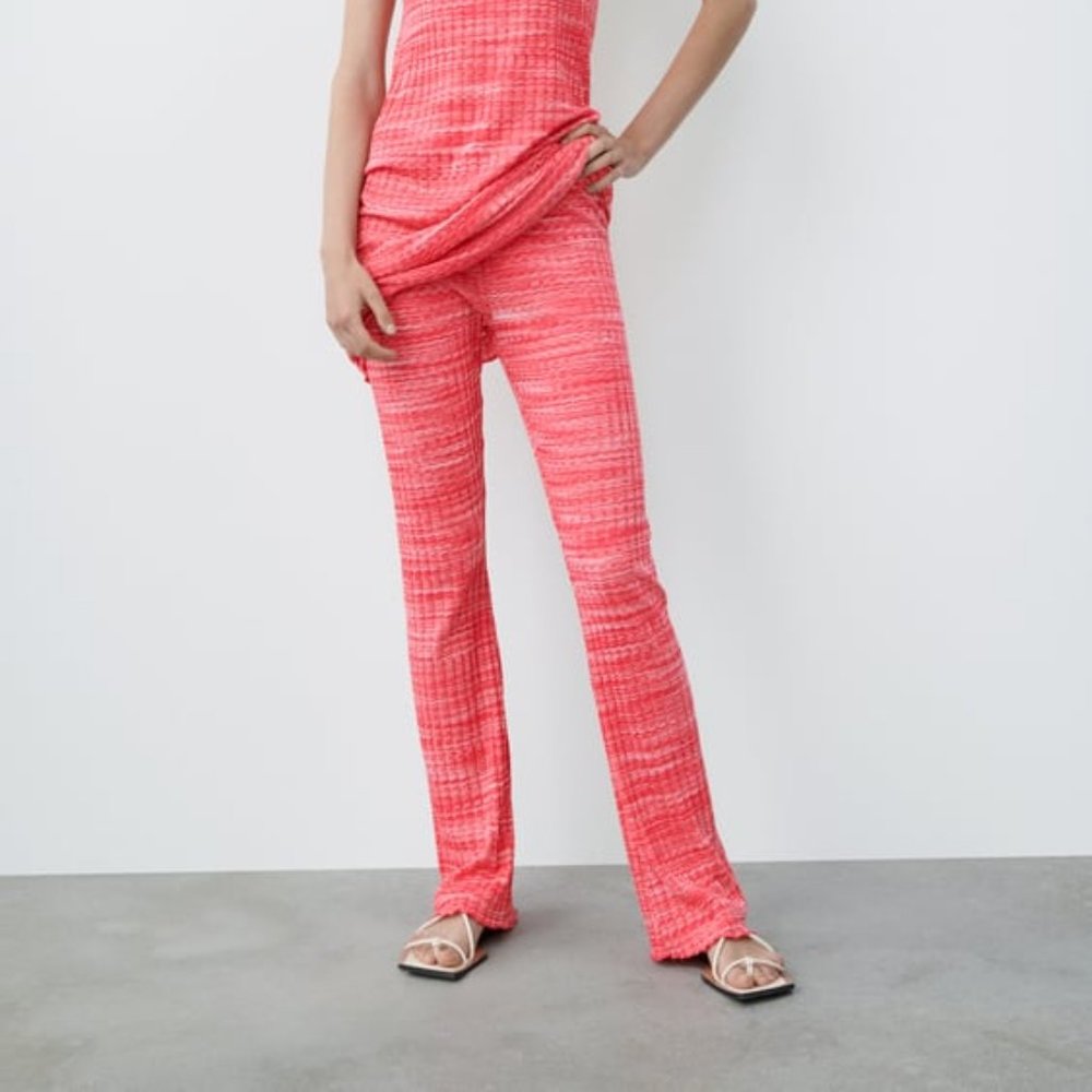 Zara Flared Ribbed Pants